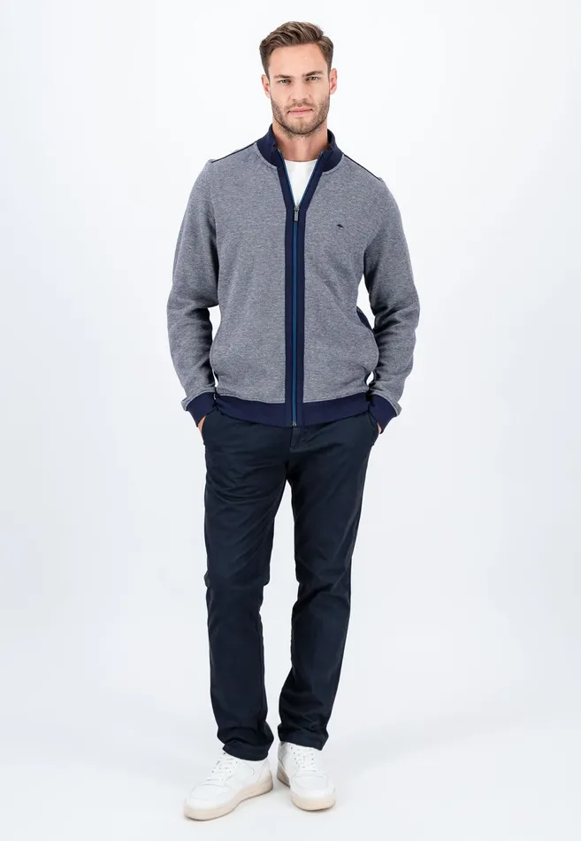 Cardigan Men FYNCHHATTON Parting Jacket Made Of Cotton In Twocolor Look Navy