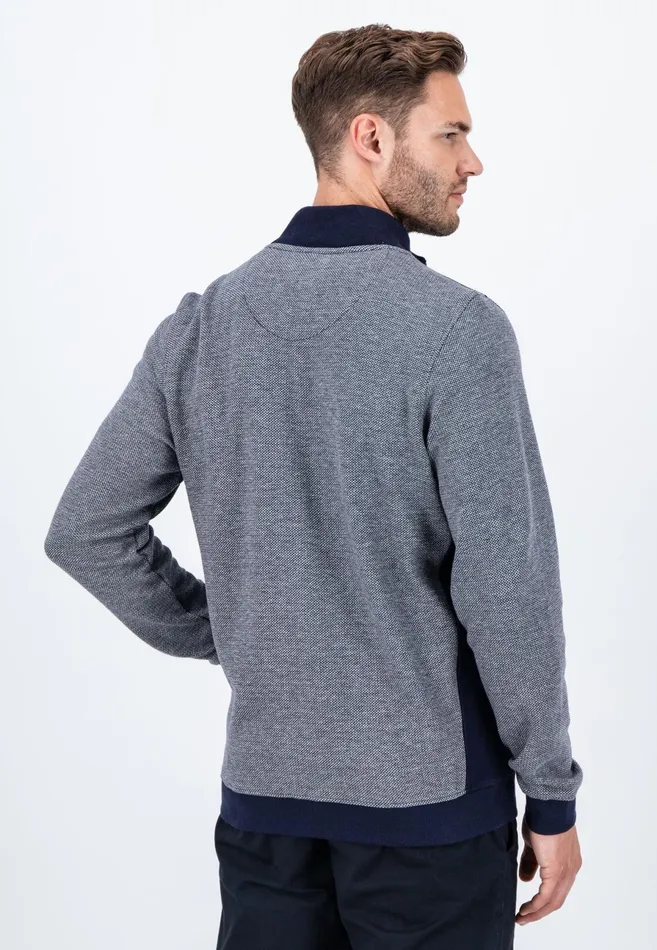 Cardigan Men FYNCHHATTON Parting Jacket Made Of Cotton In Twocolor Look Navy