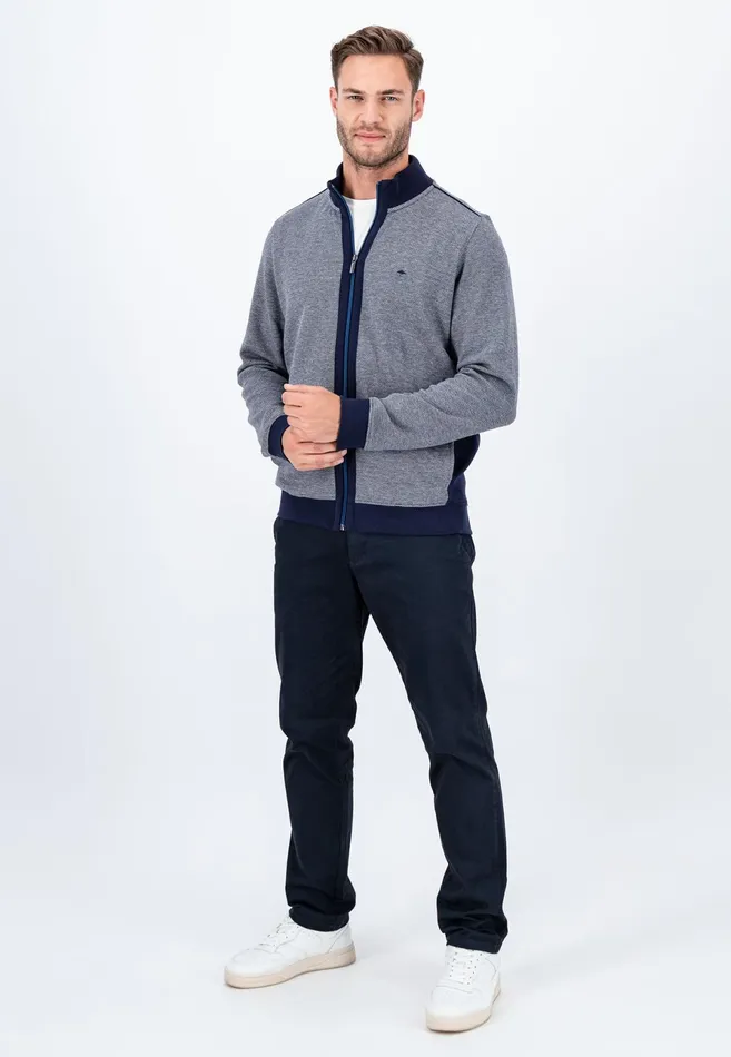 Cardigan Men FYNCHHATTON Parting Jacket Made Of Cotton In Twocolor Look Navy