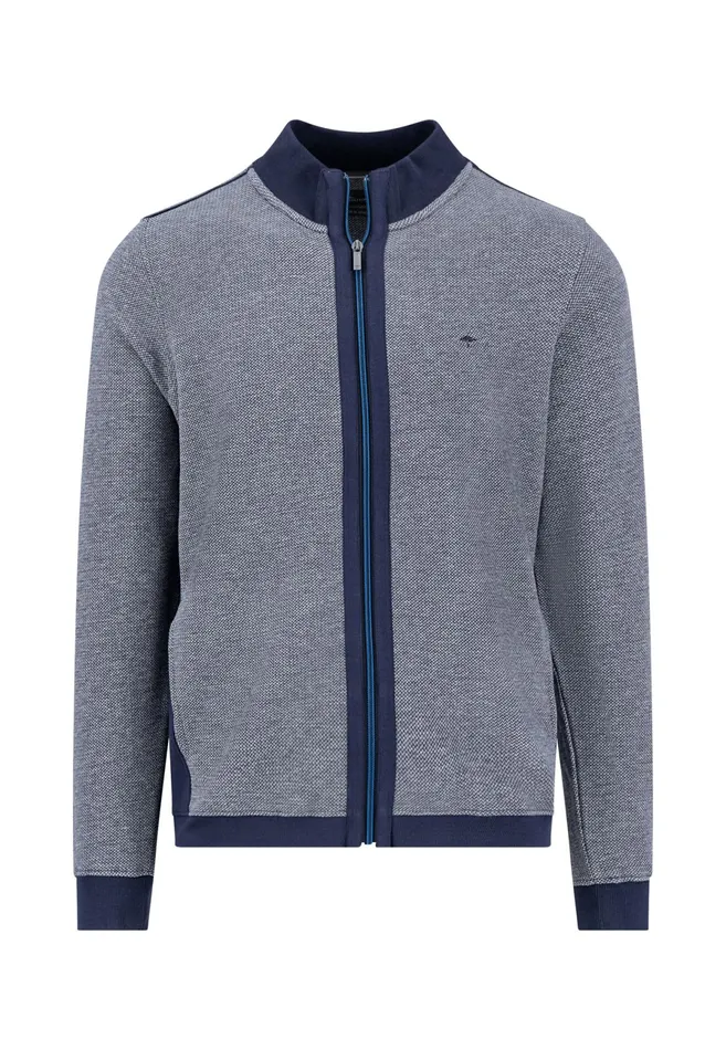 Cardigan Men FYNCHHATTON Parting Jacket Made Of Cotton In Twocolor Look Navy