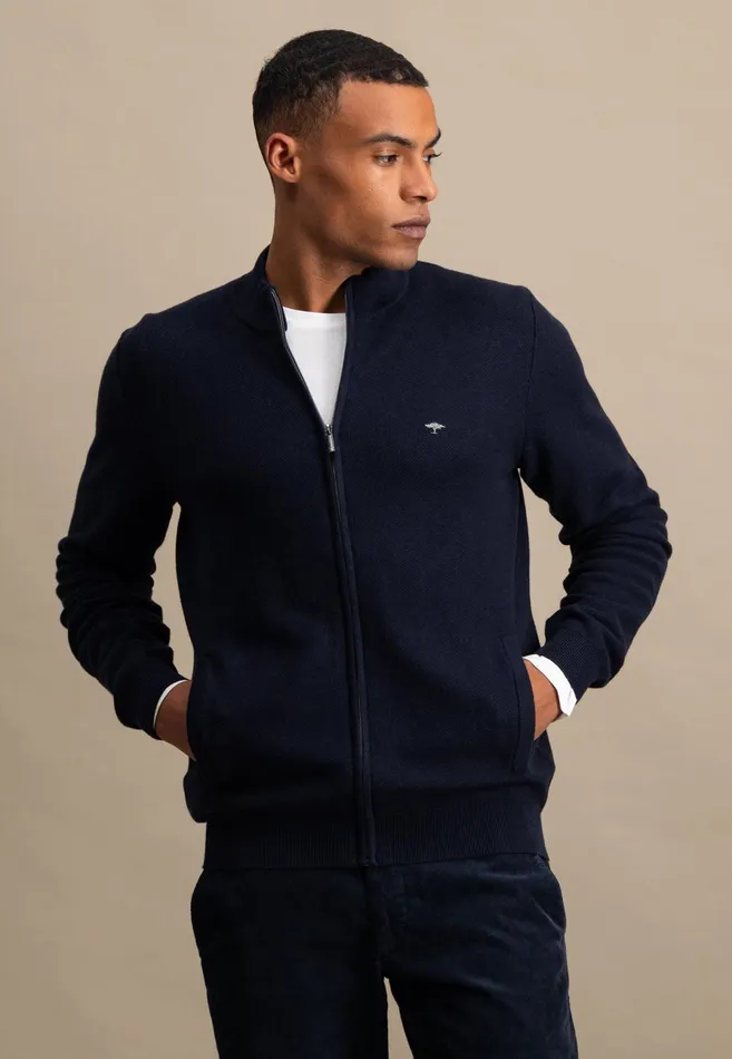 Cardigan Men FYNCHHATTON Parting Jacket Made Of Cotton Navyhazelruby Redlight Khakidark Emerald