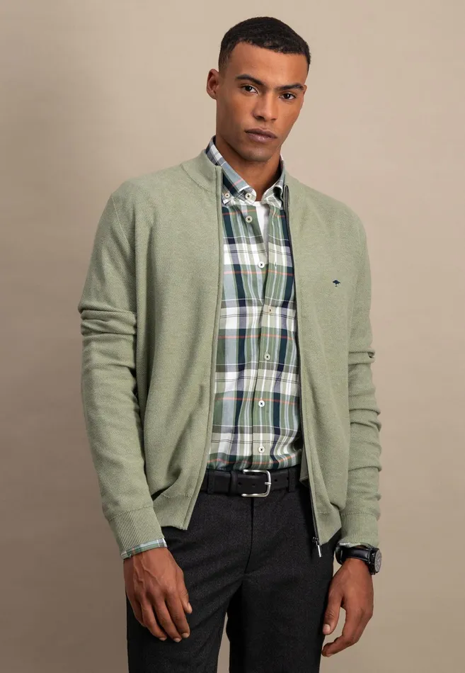 Cardigan Men FYNCHHATTON Parting Jacket Made Of Cotton Navyhazelruby Redlight Khakidark Emerald