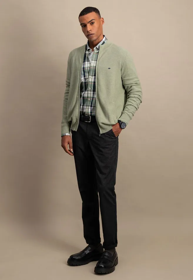 Cardigan Men FYNCHHATTON Parting Jacket Made Of Cotton Navyhazelruby Redlight Khakidark Emerald