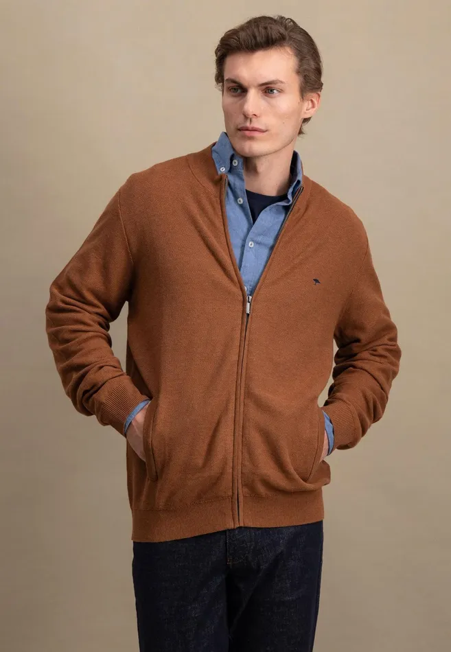 Cardigan Men FYNCHHATTON Parting Jacket Made Of Cotton Navyhazelruby Redlight Khakidark Emerald
