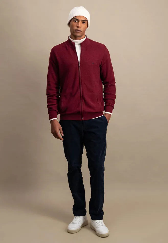 Cardigan Men FYNCHHATTON Parting Jacket Made Of Cotton Navyhazelruby Redlight Khakidark Emerald