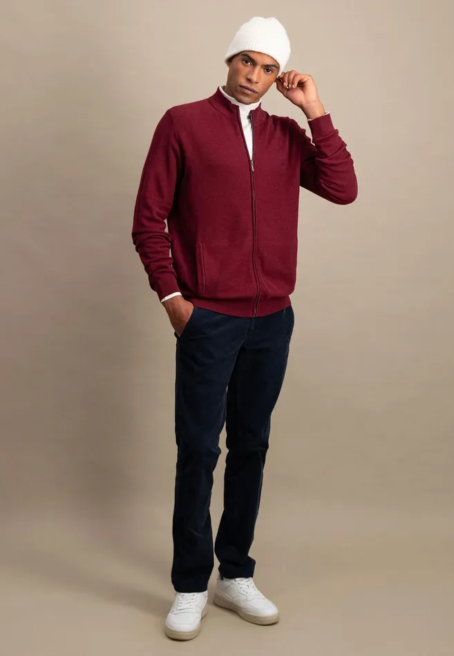 Cardigan Men FYNCHHATTON Parting Jacket Made Of Cotton Navyhazelruby Redlight Khakidark Emerald