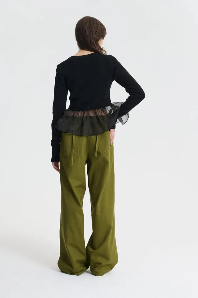 Cecilie Bahnsen Denim Women ANITA TROUSERS Olive Green
