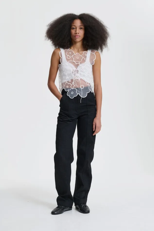 Cecilie Bahnsen Denim Women BLISS TROUSERS Black