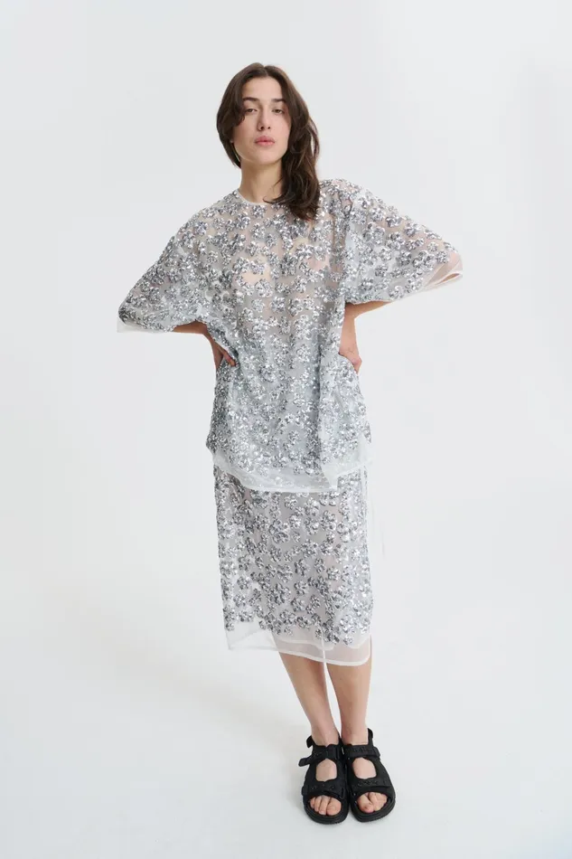 Cecilie Bahnsen Skirts Women ARIANA SKIRT Silver