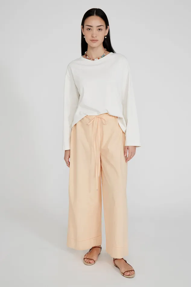 Chan Luu Bottoms Ramona Poplin Pant Apricot Ice 8211 Women