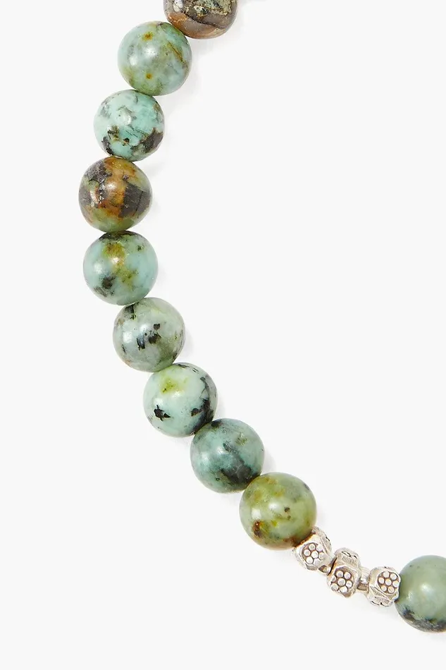 Chan Luu Bracelets African Turquoise And Etched Silver Stretch Bracelet 8211 Women