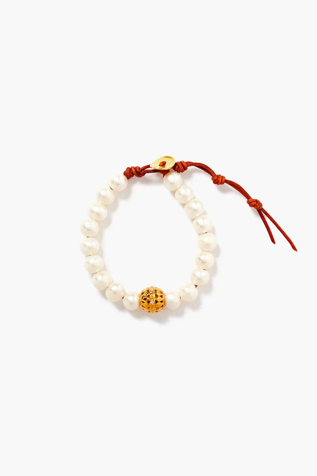 Chan Luu Bracelets Felicity Diamond Single Wrap Bracelet White Pearl 8211 Women