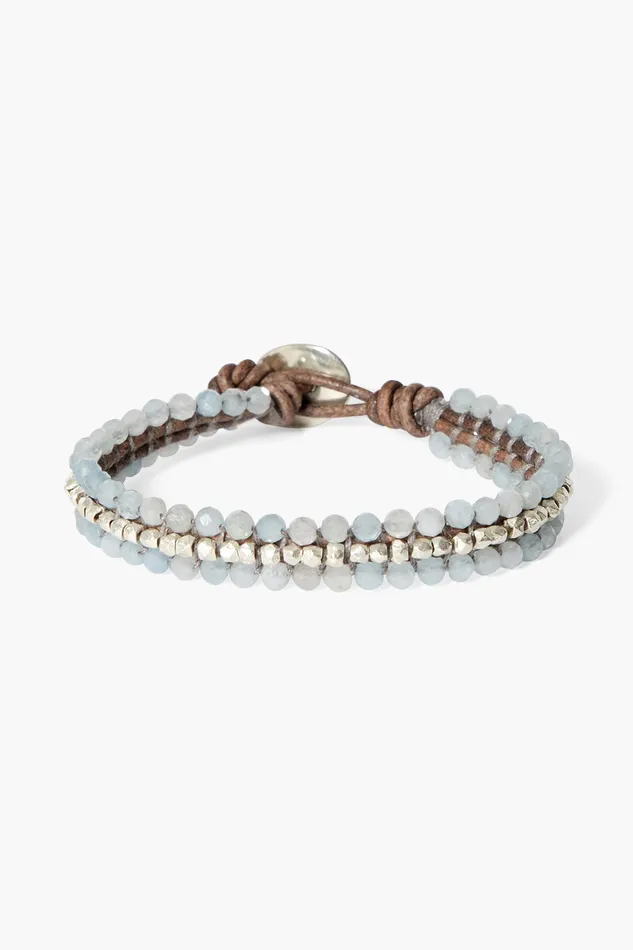 Chan Luu Bracelets Koa Cuff Wrap Bracelet Aquamarine 8211 Women