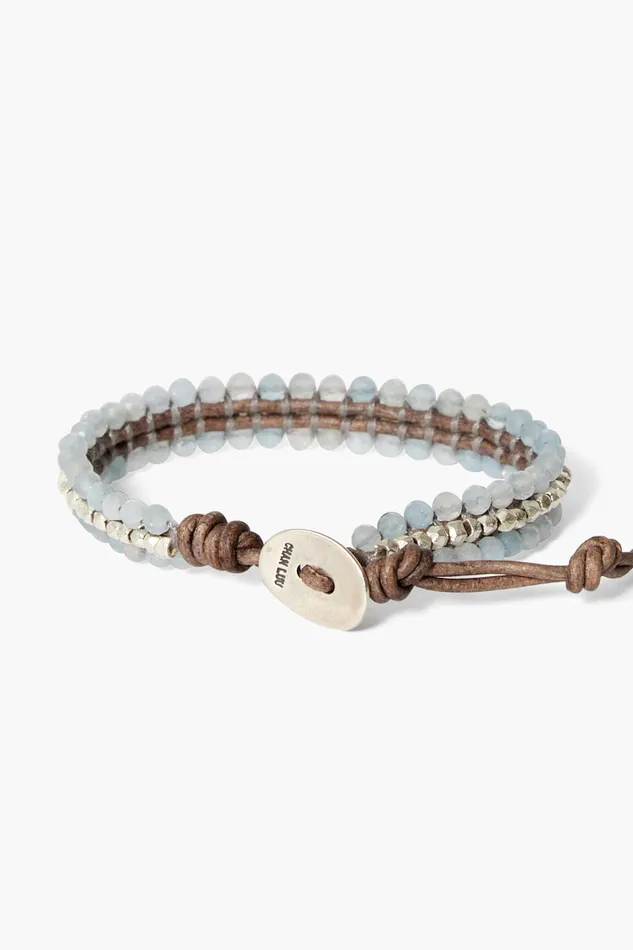Chan Luu Bracelets Koa Cuff Wrap Bracelet Aquamarine 8211 Women