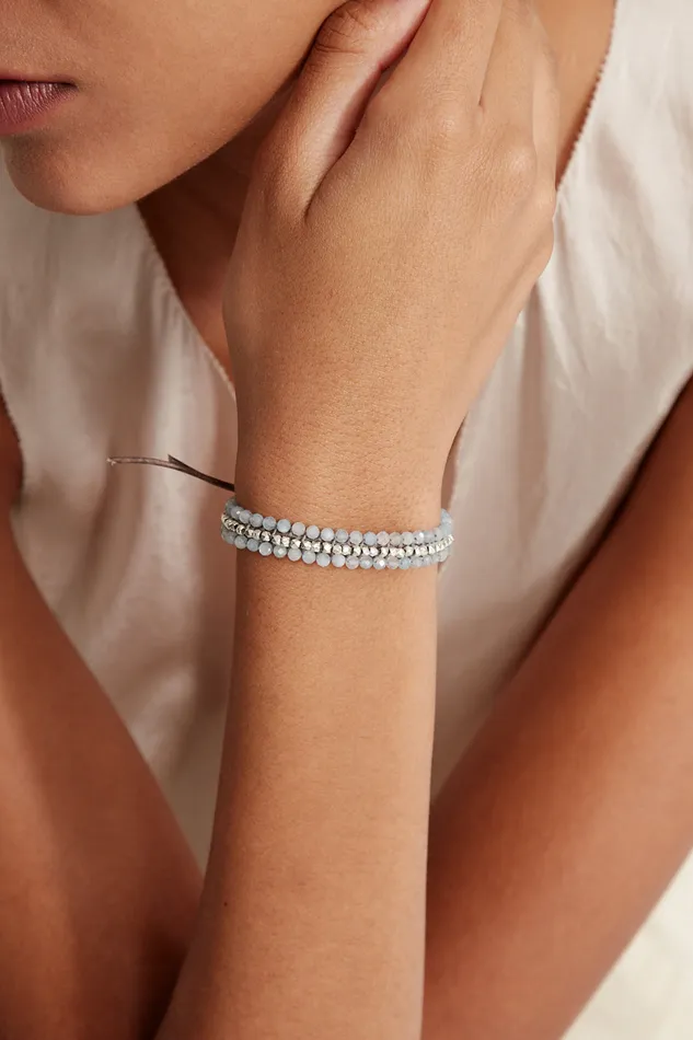 Chan Luu Bracelets Koa Cuff Wrap Bracelet Aquamarine 8211 Women