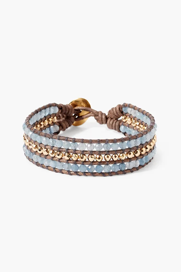 Chan Luu Bracelets Sedona Cuff Wrap Bracelet Aquamarine 8211 Women