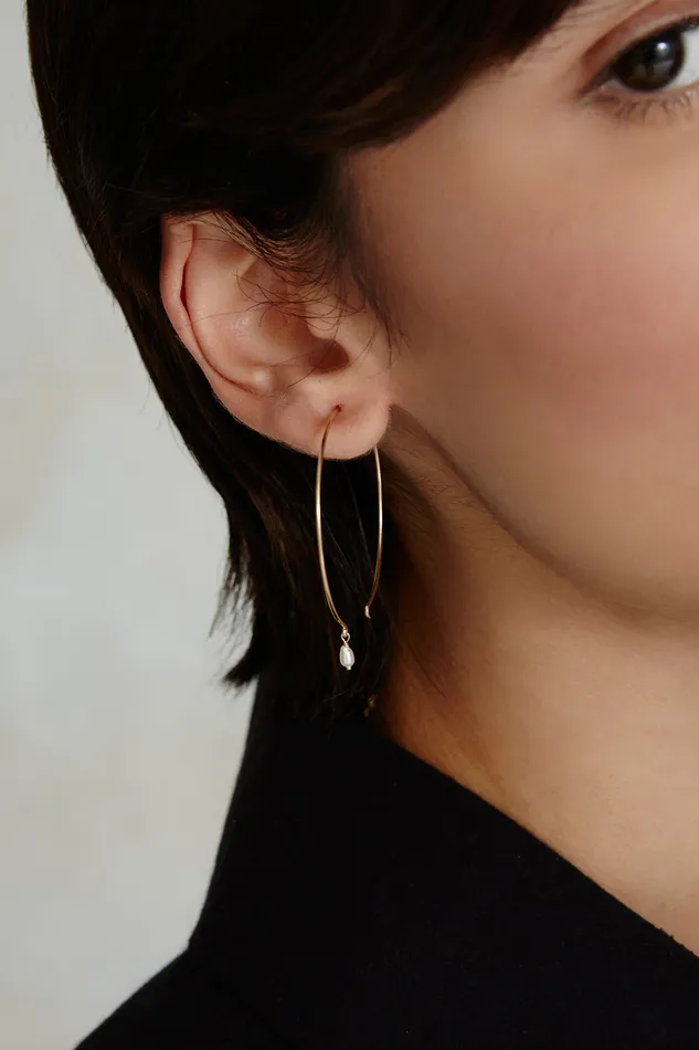 Chan Luu Earrings 14k Belle Hoop Earrings Maxi White Pearl 8211 Women