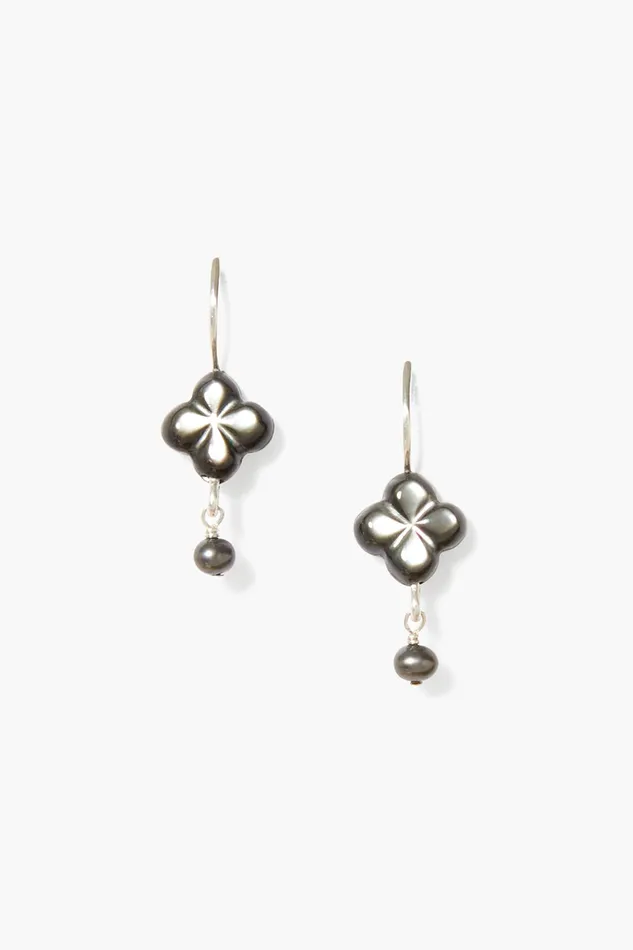 Chan Luu Earrings Clover Drop Earrings Black MOP 8211 Women