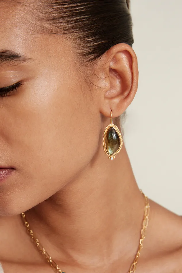Chan Luu Earrings Elizabeth Drop Earrings Gold Labradorite 8211 Women