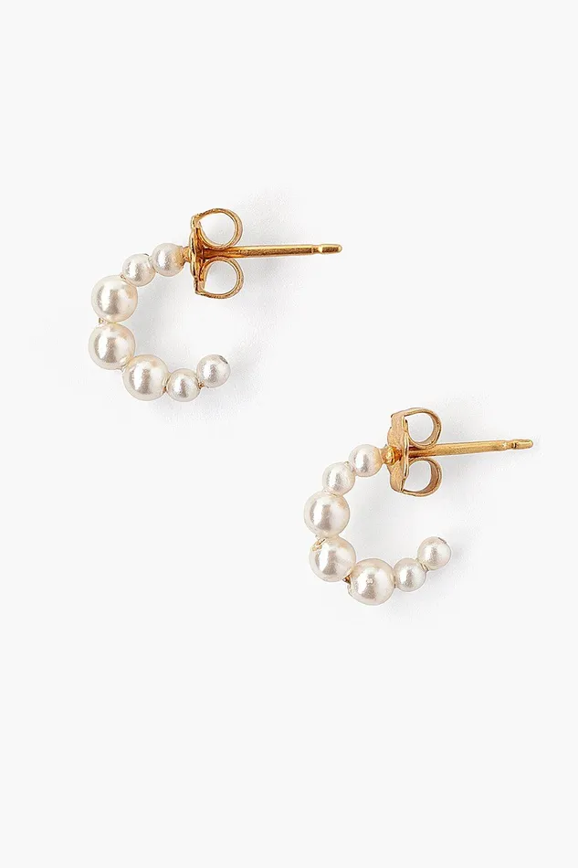 Chan Luu Earrings Petite Cream Pearl Holly Hoop Earrings 8211 Women