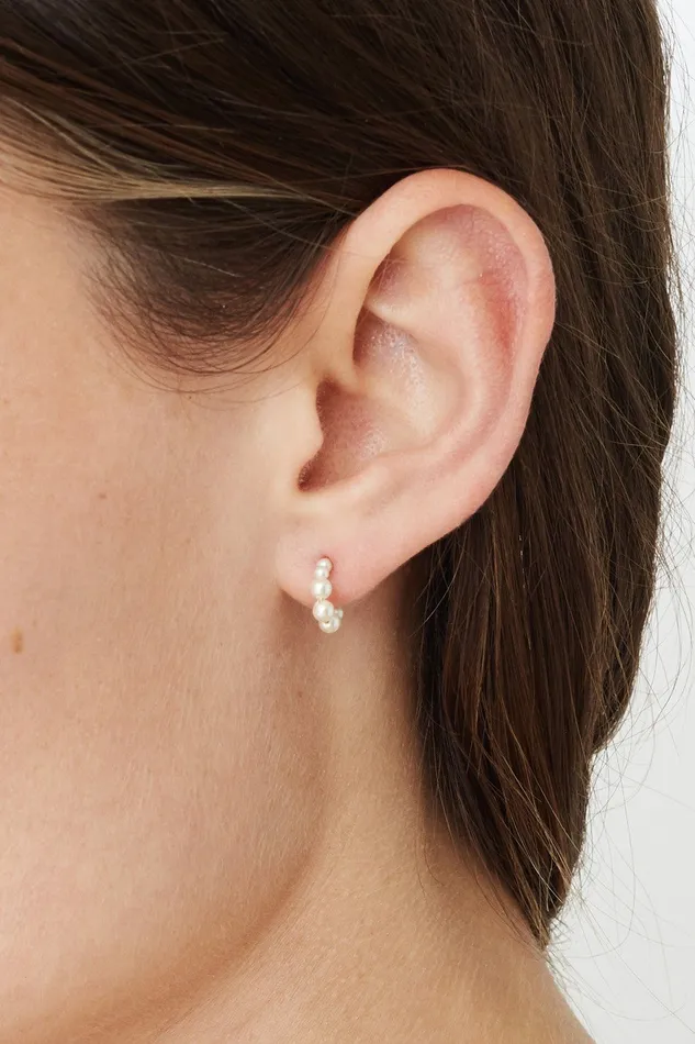 Chan Luu Earrings Petite Cream Pearl Holly Hoop Earrings 8211 Women