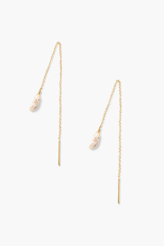 Chan Luu Earrings Pink Keshi Pearl Thread Thru Earrings 8211 Women