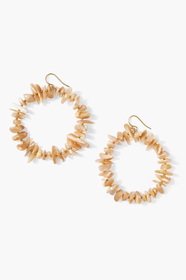 Chan Luu Earrings Seychelles Hoop Earrings Natural MOP 8211 Women