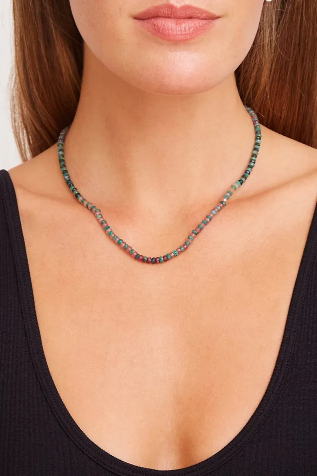 Chan Luu Necklaces 14k Emerald And Pink Sapphire Puka Necklace 8211 Women