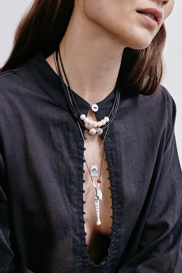 Chan Luu Necklaces Brooke Necklace Peacock Pearl Mix 8211 Women
