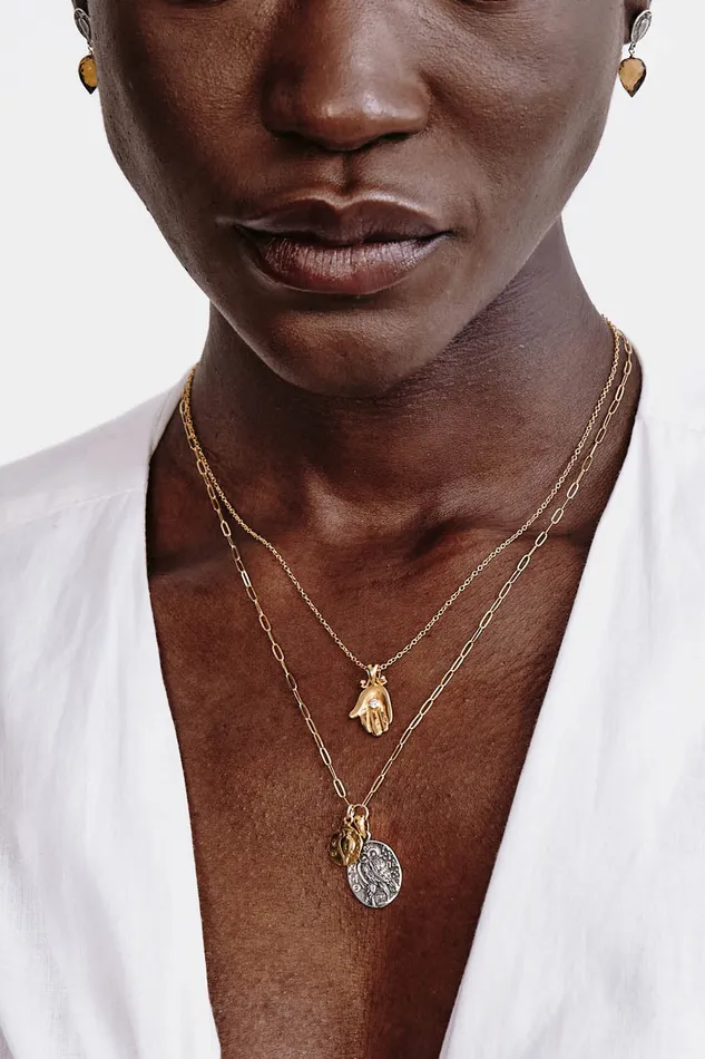 Chan Luu Necklaces Diamond Giving Hand Necklace Gold 8211 Women