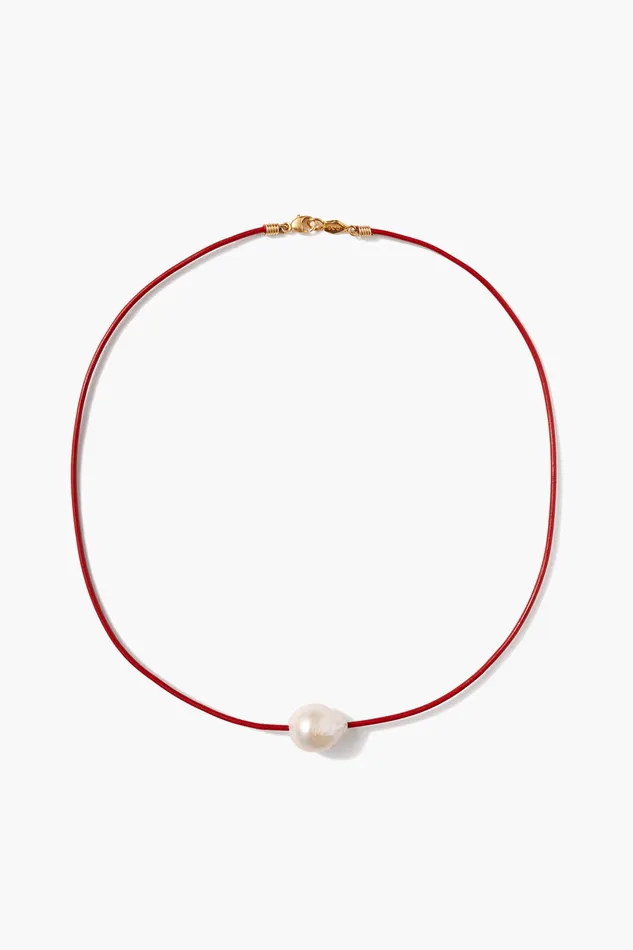 Chan Luu Necklaces Isla Pearl Necklace Red 8211 Women