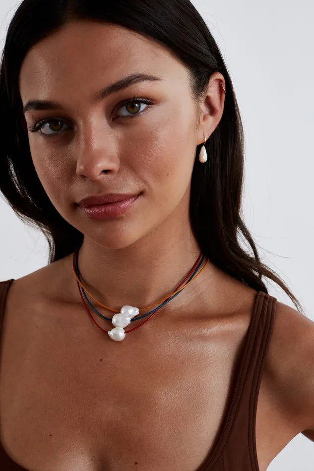 Chan Luu Necklaces Isla Pearl Necklace Red 8211 Women