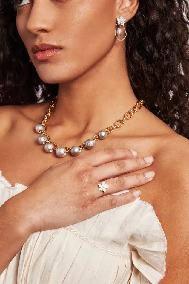 Chan Luu Rings Plumeria Ring White MOP 8211 Women