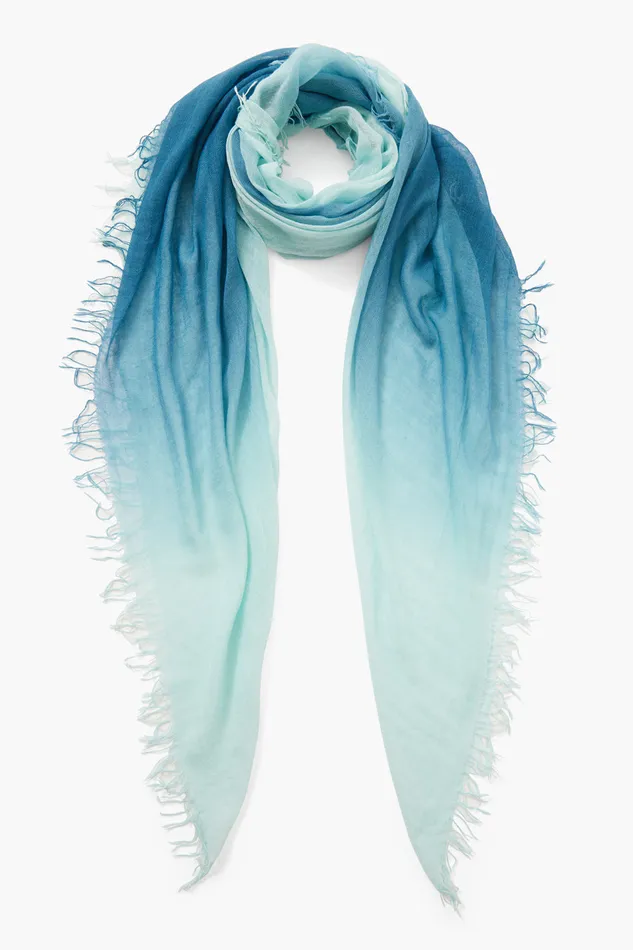 Chan Luu Scarves Cashmere And Silk Scarf Blue Steel Dip Dyed 8211 Women