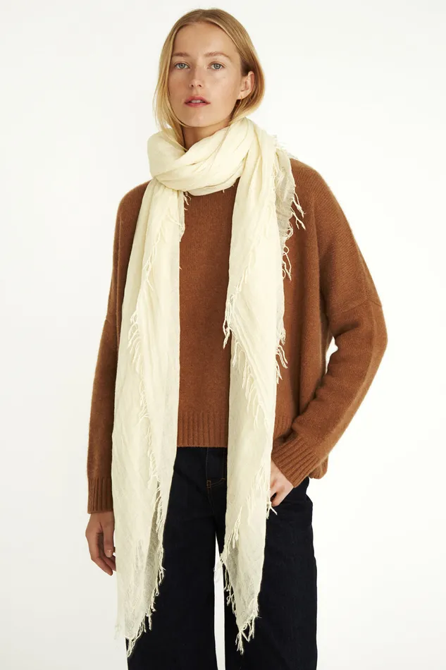 Chan Luu Scarves Cashmere And Silk Scarf Pale Yellow 8211 Women
