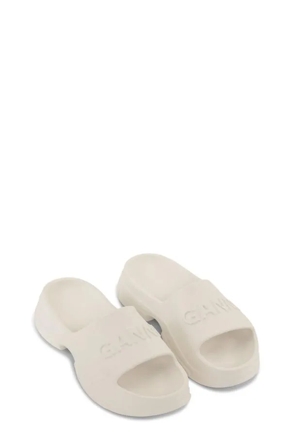ClothingAccessoriesShoes GANNI Flats White Pool Slide Sandals Egret ClothingAccessoriesShoes GANNI Flats White Pool Slide Sandals Egret