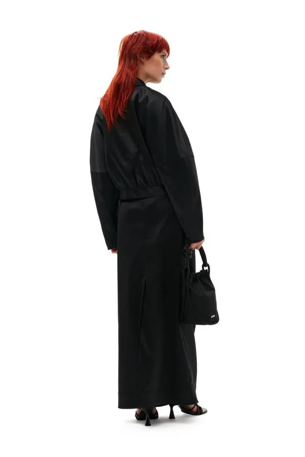 Clothing GANNI CoOrds Double Satin Short Jacket Black