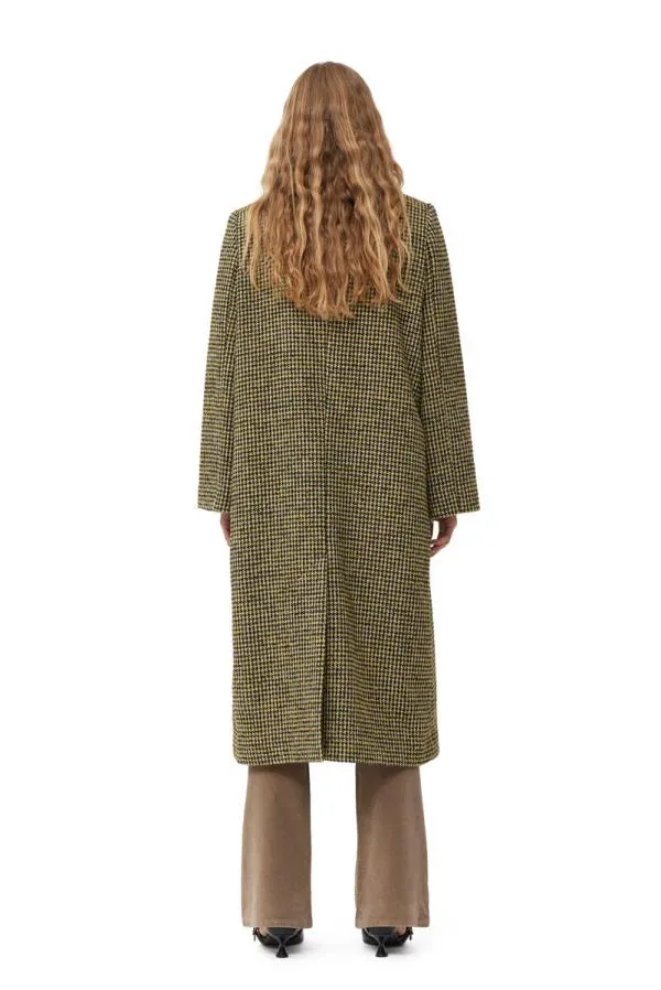 Clothing GANNI CoOrds Woollen Checkered Coat Blazing Yellow Clothing GANNI CoOrds Woollen Checkered Coat Blazing Yellow