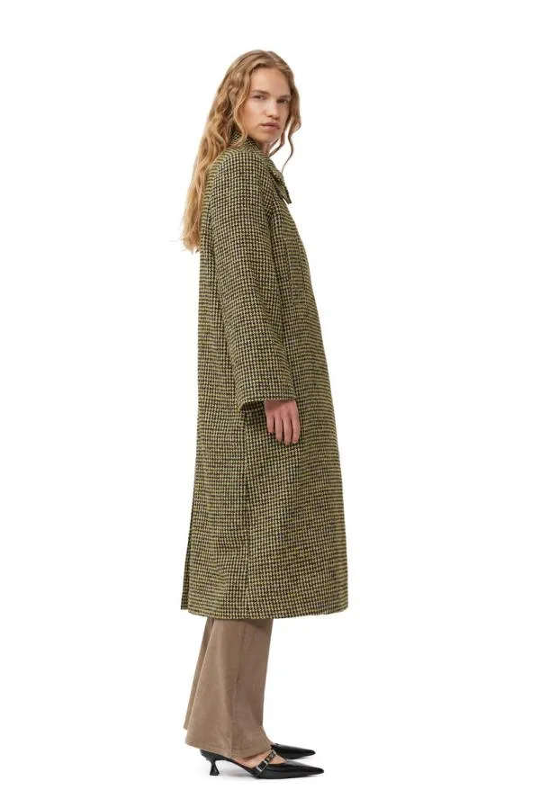 Clothing GANNI CoOrds Woollen Checkered Coat Blazing Yellow Clothing GANNI CoOrds Woollen Checkered Coat Blazing Yellow