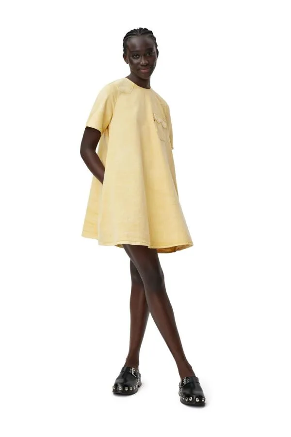 Clothing GANNI Dresses Aline Mini Dress Natural Yellow