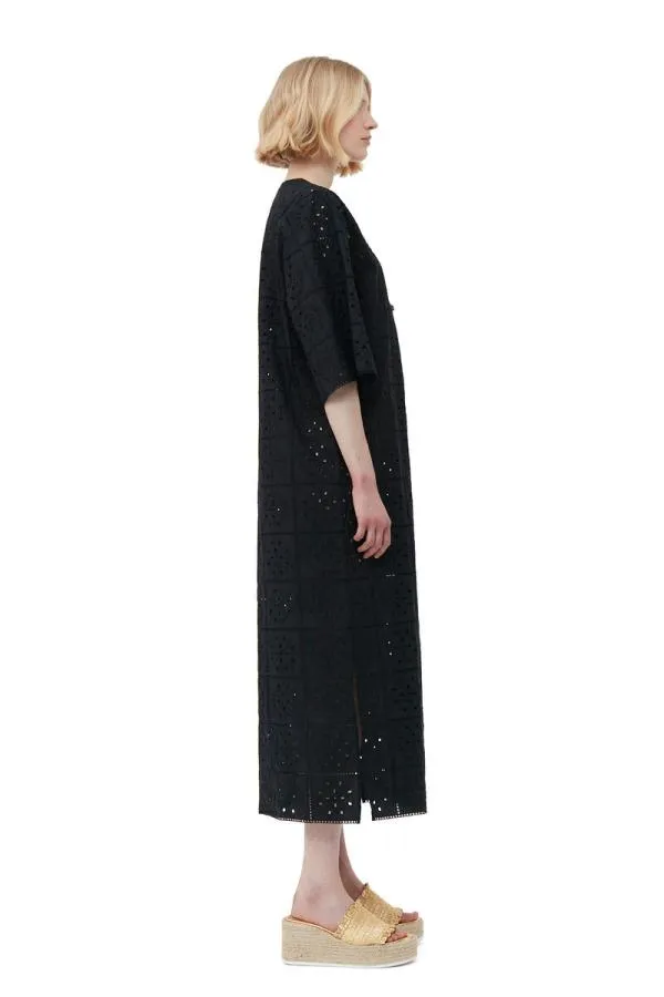 Clothing GANNI Dresses Broderie Anglaise Tshirt Dress Black Clothing GANNI Dresses Broderie Anglaise Tshirt Dress Black