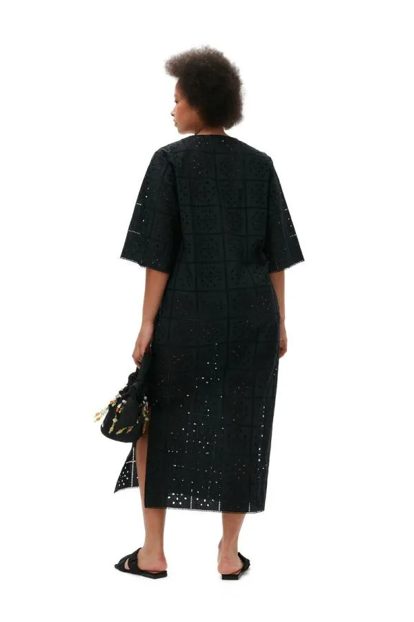 Clothing GANNI Dresses Broderie Anglaise Tshirt Dress Black Clothing GANNI Dresses Broderie Anglaise Tshirt Dress Black