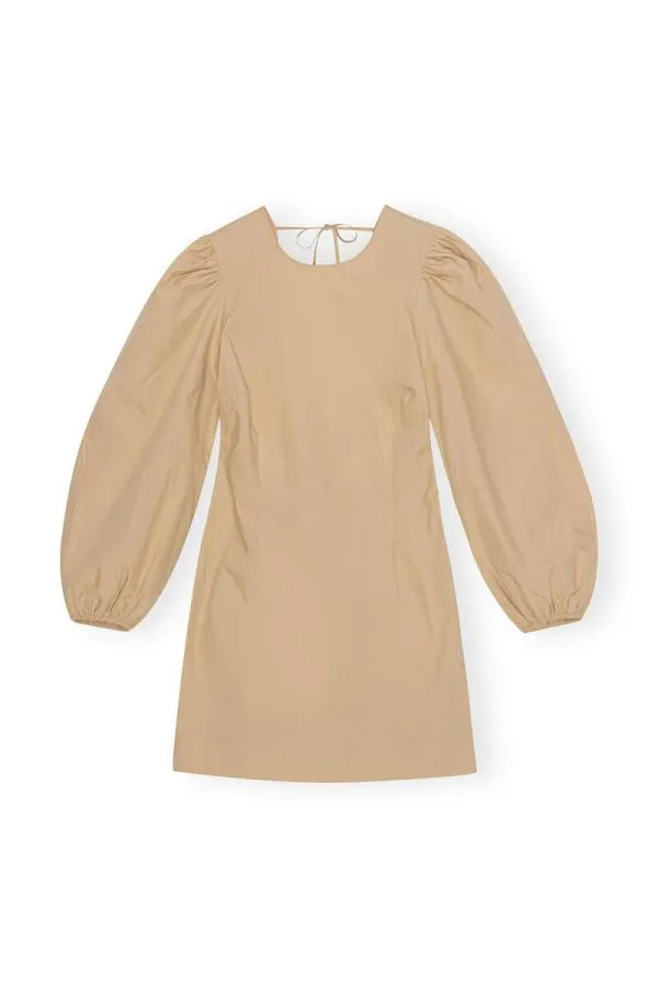 Clothing GANNI Dresses Cotton Poplin Open Back Mini Dress Curds And Whey