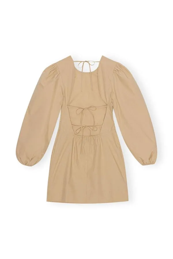 Clothing GANNI Dresses Cotton Poplin Open Back Mini Dress Curds And Whey