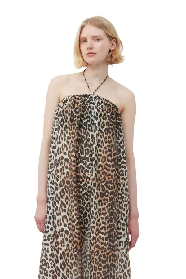 Clothing GANNI Dresses Sheer Voile Maxi Strap Dress Almond Milk Clothing GANNI Dresses Sheer Voile Maxi Strap Dress Almond Milk