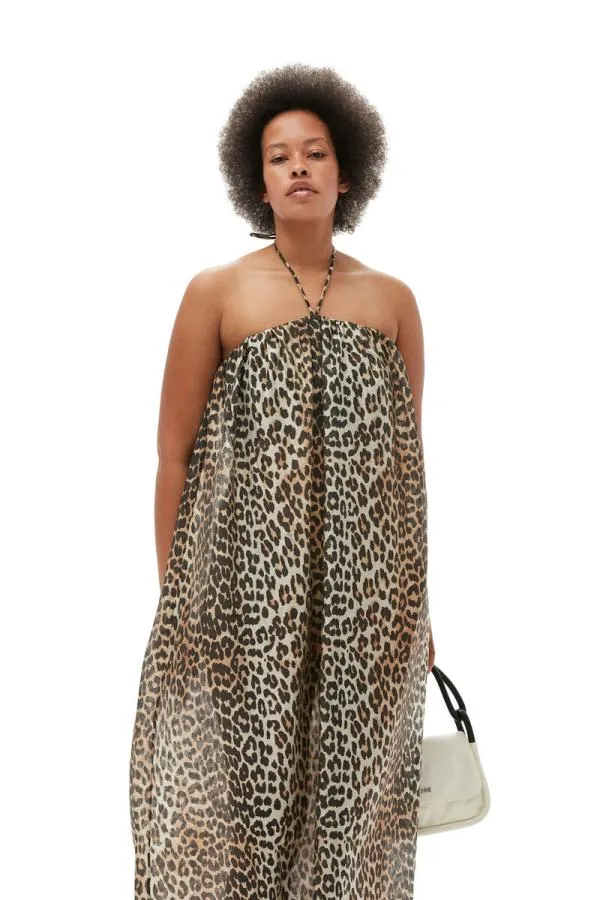 Clothing GANNI Dresses Sheer Voile Maxi Strap Dress Almond Milk Clothing GANNI Dresses Sheer Voile Maxi Strap Dress Almond Milk