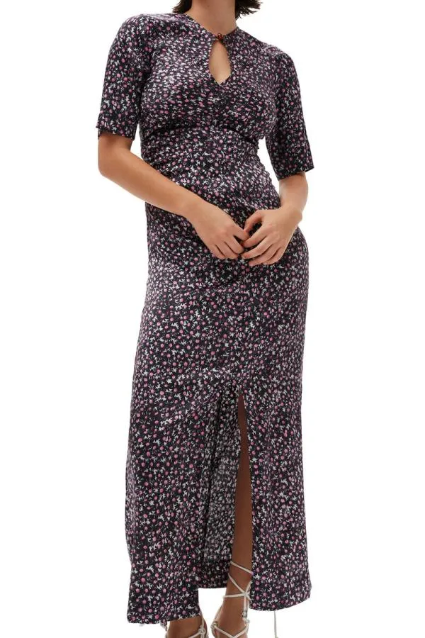 Clothing GANNI Dresses Silk Stretch Satin Maxi Dress Black Clothing GANNI Dresses Silk Stretch Satin Maxi Dress Black
