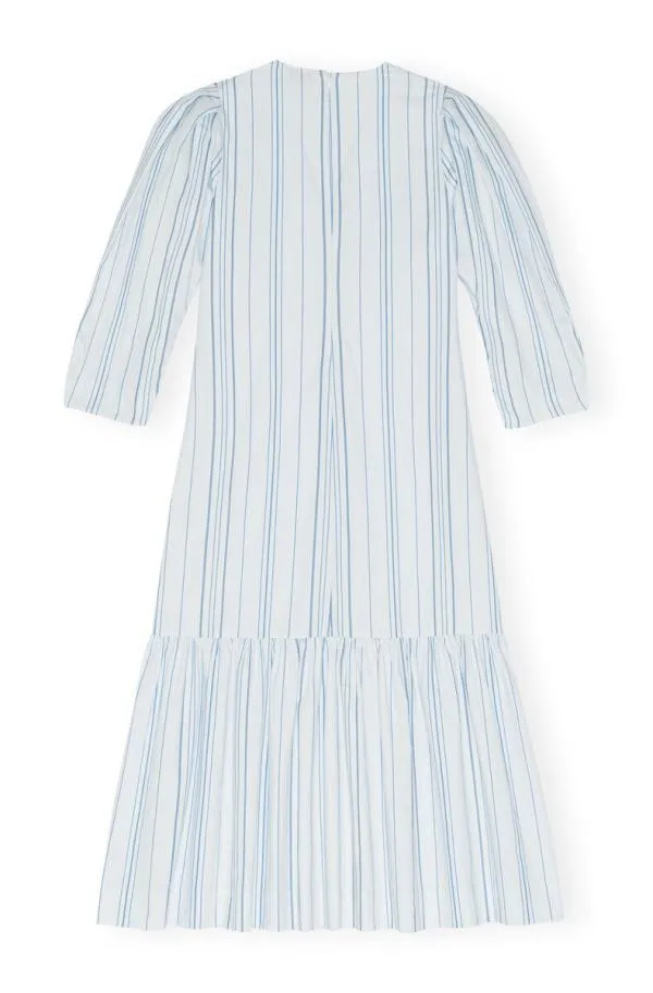 Clothing GANNI Dresses Striped Twill Vneck Maxi Dress Heather Clothing GANNI Dresses Striped Twill Vneck Maxi Dress Heather