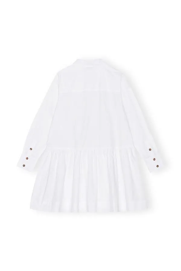 Clothing GANNI Dresses White Cotton Poplin Mini Shirt Dress Bright White Clothing GANNI Dresses White Cotton Poplin Mini Shirt Dress Bright White