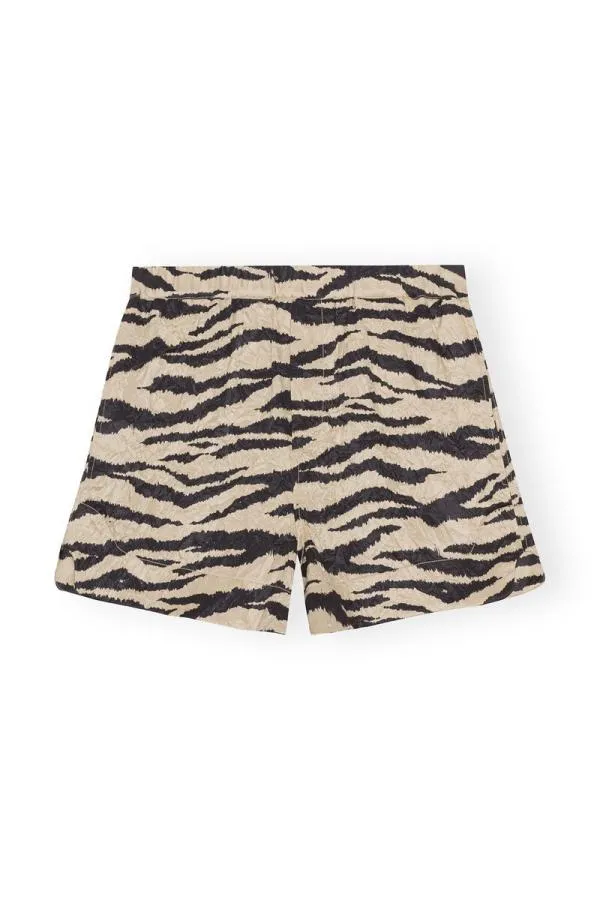 Clothing GANNI Extended Sizes Crinkled Satin Shorts Pale Khaki Clothing GANNI Extended Sizes Crinkled Satin Shorts Pale Khaki